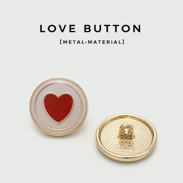 11-25mm Glaze Red Heart Metal Buttons for Sweaters Coats Jackets 20pcs - Image 3