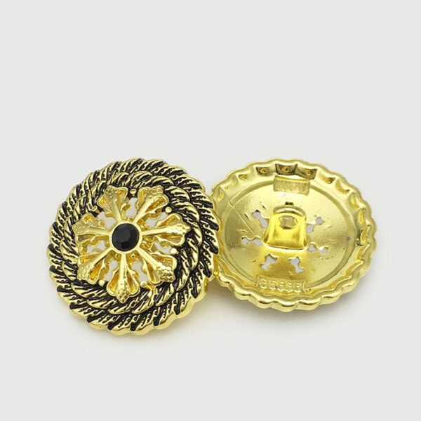 17.5/20/22.5mm Antique Gold Hollow Diamond Flower Metal Buttons 20pcs - Image 4