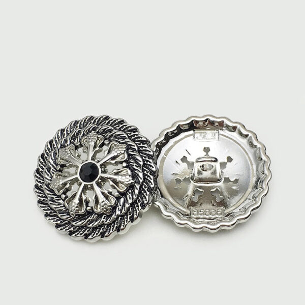 17.5/20/22.5mm Antique Gold Hollow Diamond Flower Metal Buttons 20pcs - Image 5