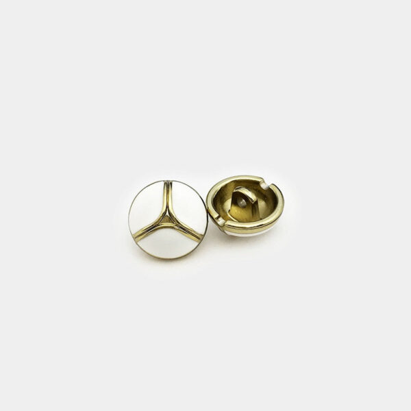 11mm Round White Metal Shirt Cuff Buttons 20pcs - Image 3