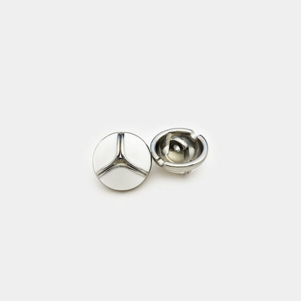 11mm Round White Metal Shirt Cuff Buttons 20pcs - Image 4