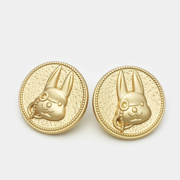 17.5/22.5mm Rabbit Cartoon Metal Buttons with Shank 12PCS - Image 4
