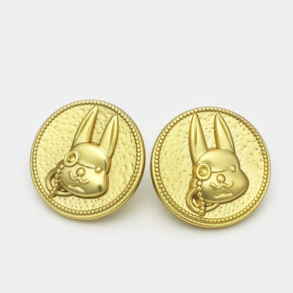 17.5/22.5mm Rabbit Cartoon Metal Buttons with Shank 12PCS - Image 5
