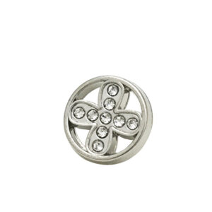 10mm Gold Silver Round Four-Leaf Clover Diamond Metal Buttons 30pcs