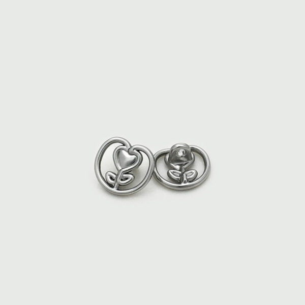 17.5/22.5mm Gold & Silver Heart Tulip Metal Buttons 12pcs - Image 4