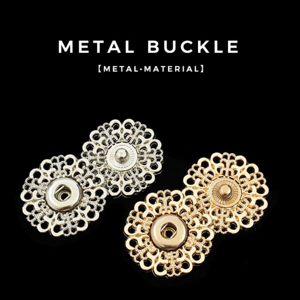 15-30mm Gold & Silver Hollow Flower Metal Snap Buttons - Image 2