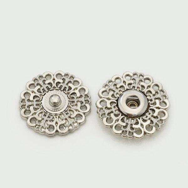 15-30mm Gold & Silver Hollow Flower Metal Snap Buttons - Image 4