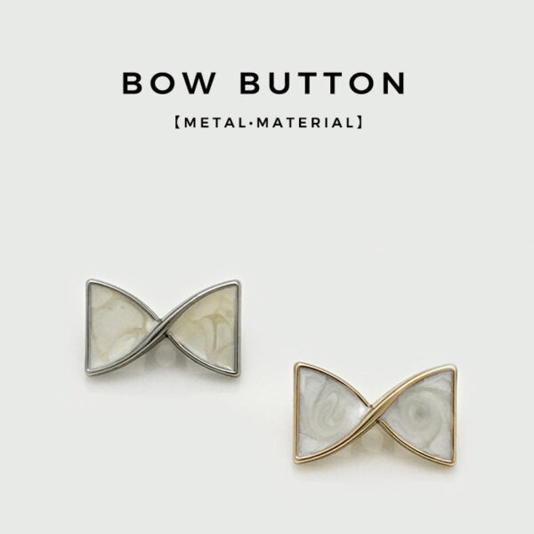 17x10mm Bow Knot Metal Button with Handle 20pcs - Image 2