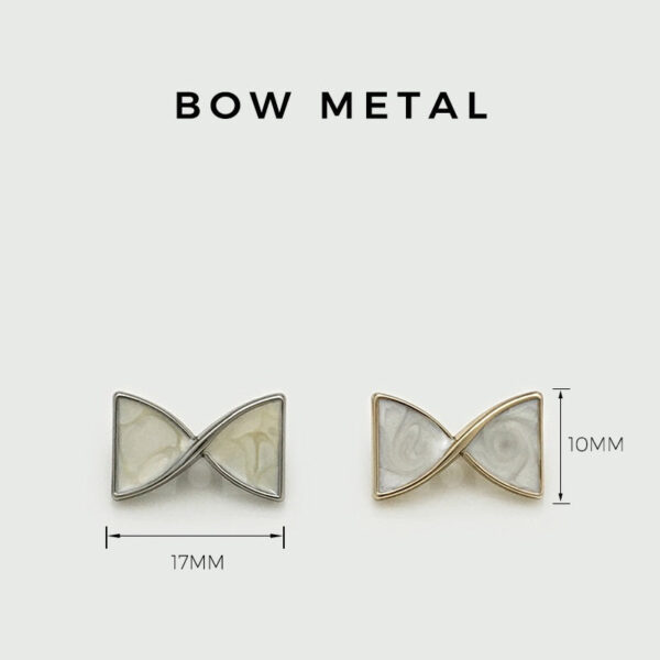 17x10mm Bow Knot Metal Button with Handle 20pcs - Image 3