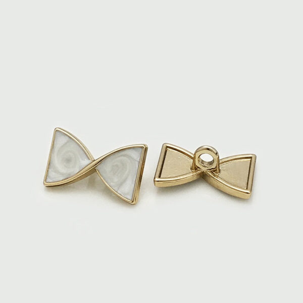 17x10mm Bow Knot Metal Button with Handle 20pcs - Image 4