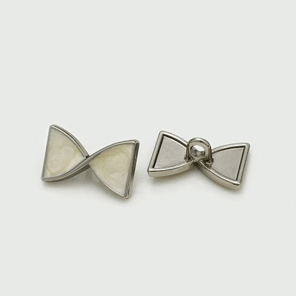 17x10mm Bow Knot Metal Button with Handle 20pcs - Image 5