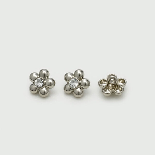 11mm Gold Silver Black Diamond Flower Metal Shirt Buttons 30pcs - Image 5