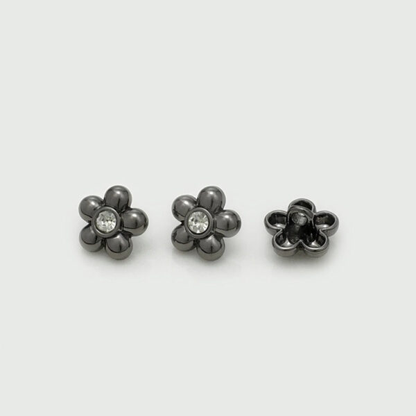 11mm Gold Silver Black Diamond Flower Metal Shirt Buttons 30pcs - Image 6