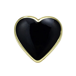 11/17.5/20mm Black Heart-Shaped Metal Buttons 20pcs