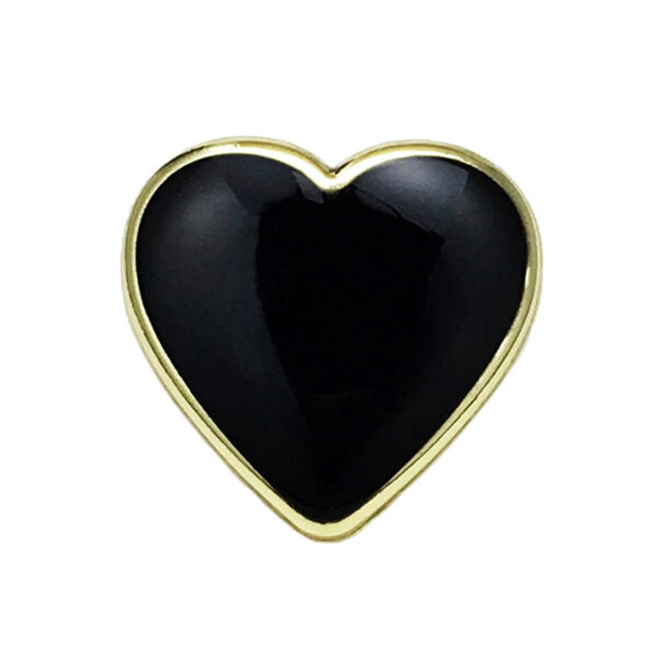 11/17.5/20mm Black Heart-Shaped Metal Buttons 20pcs