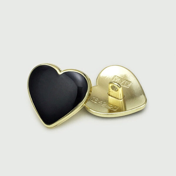11/17.5/20mm Black Heart-Shaped Metal Buttons 20pcs - Image 4