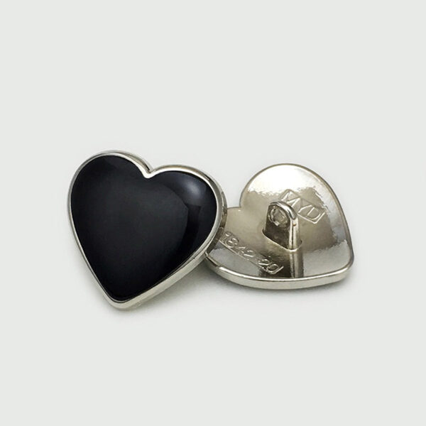 11/17.5/20mm Black Heart-Shaped Metal Buttons 20pcs - Image 5