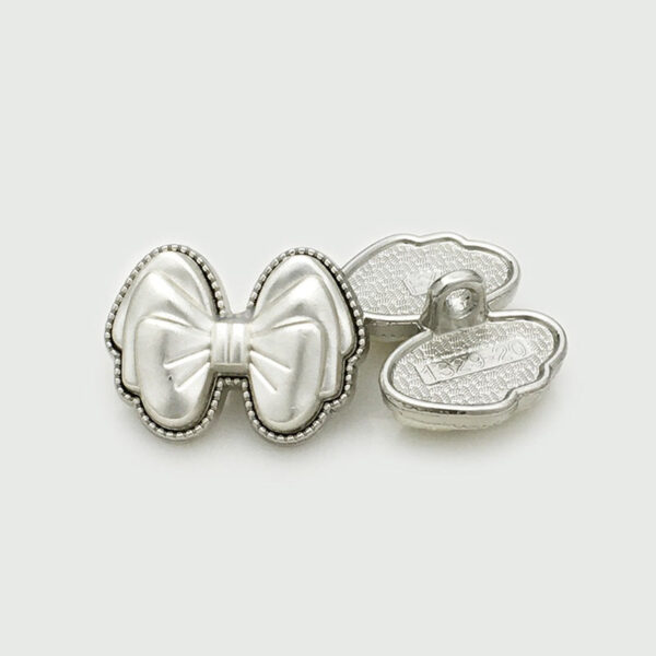 20/25mm Beige White Pink 3D Bow Resin Metal Buttons 12pcs - Image 5