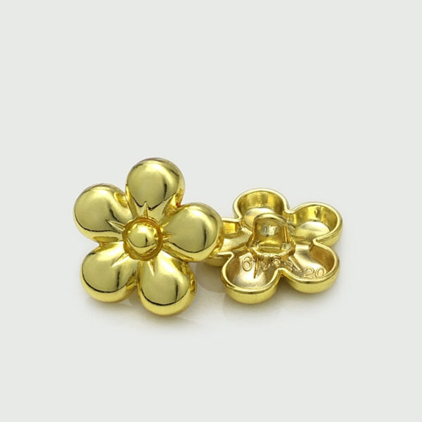 12-22.5mm Glossy Gold & Silver Flower Metal Buttons 20pcs - Image 4