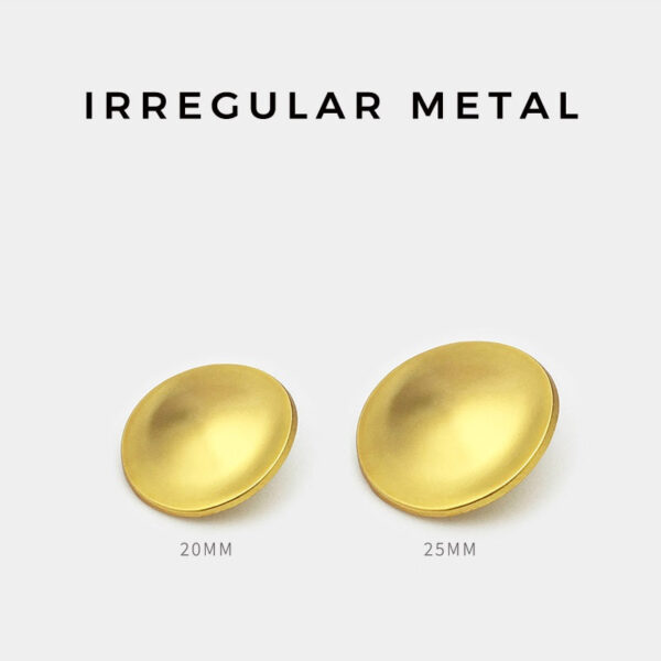 20/25mm Frosted Gold Round Raised Metal Buttons 20pcs - Image 2