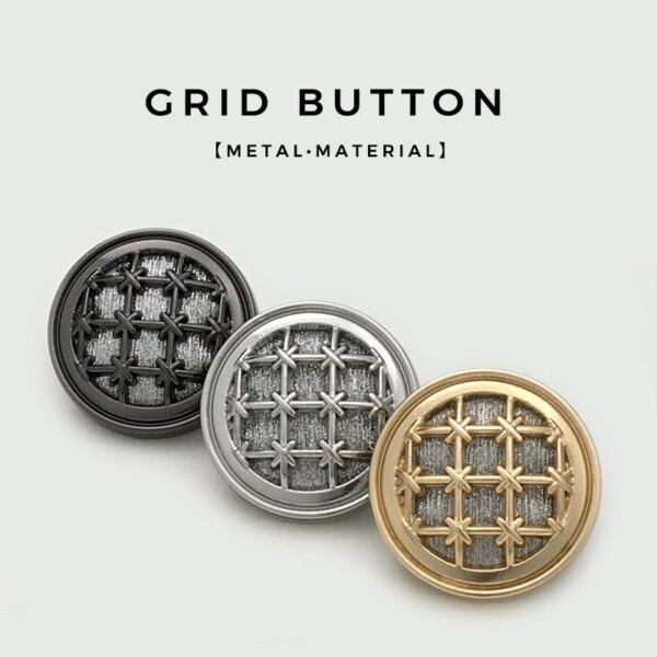 17.5/22.5mm Round Knit Grid Metal Buttons with Fine Sparkle 12pcs - Image 2