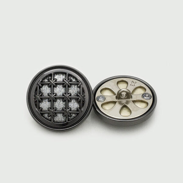 17.5/22.5mm Round Knit Grid Metal Buttons with Fine Sparkle 12pcs - Image 5