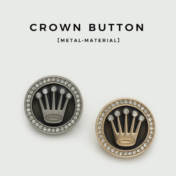 22.5mm Round Alloy Crown Diamond Vintage Coat Buttons 20pcs - Image 2