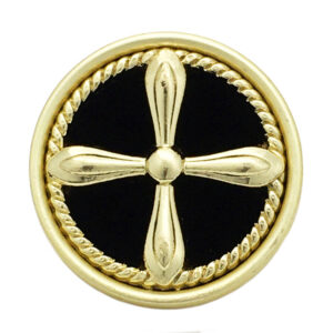 17.5/20/25mm Retro Cross Round Velvet Metal Buttons 10pcs