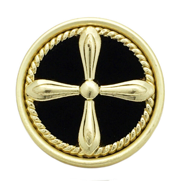 17.5/20/25mm Retro Cross Round Velvet Metal Buttons 10pcs