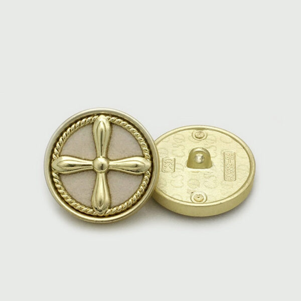 17.5/20/25mm Retro Cross Round Velvet Metal Buttons 10pcs - Image 3