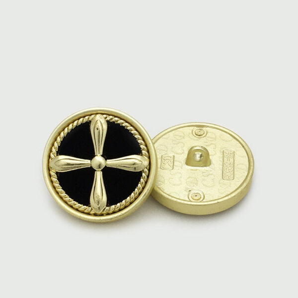 17.5/20/25mm Retro Cross Round Velvet Metal Buttons 10pcs - Image 4