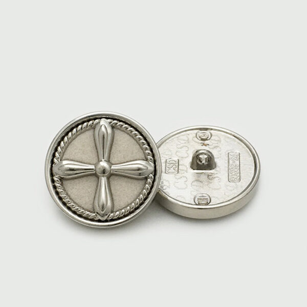 17.5/20/25mm Retro Cross Round Velvet Metal Buttons 10pcs - Image 5