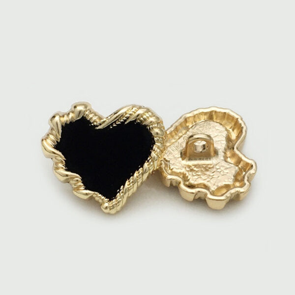 20/28/34mm Metal Heart Shaped Buttons with Colorful Velvet Surfaces 12pcs - Image 4