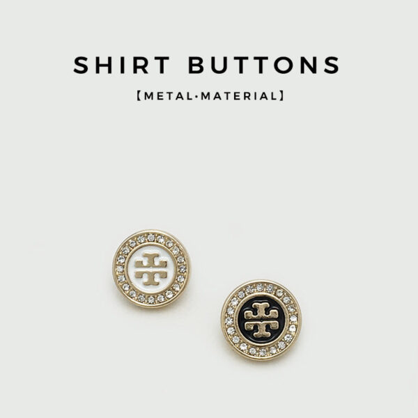 12mm Gold Round Diamond-Encrusted Metal Shirt Buttons 20pcs - Image 2