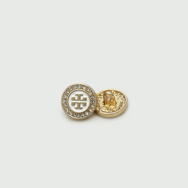 12mm Gold Round Diamond-Encrusted Metal Shirt Buttons 20pcs - Image 4