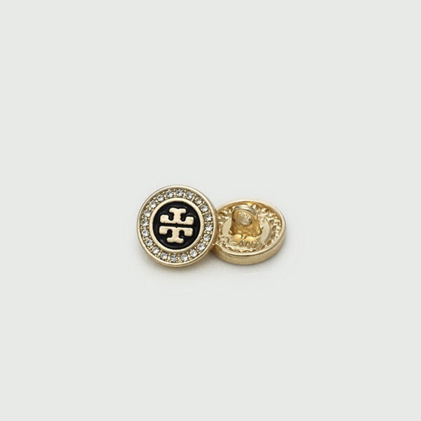 12mm Gold Round Diamond-Encrusted Metal Shirt Buttons 20pcs - Image 3