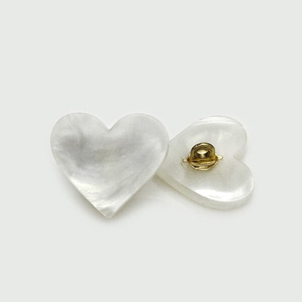 17.5/22.5mm Black White Resin Heart Buttons with Metal Shank 10pcs - Image 4