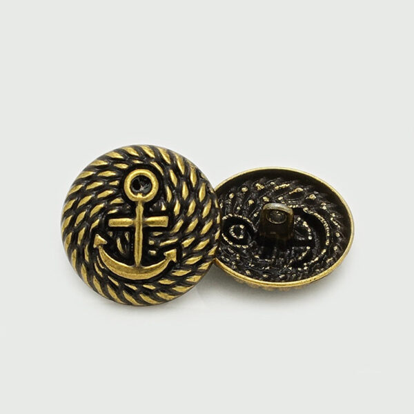 15-22.5mm Vintage Metal Anchor Buttons - British Style 20pcs - Image 4