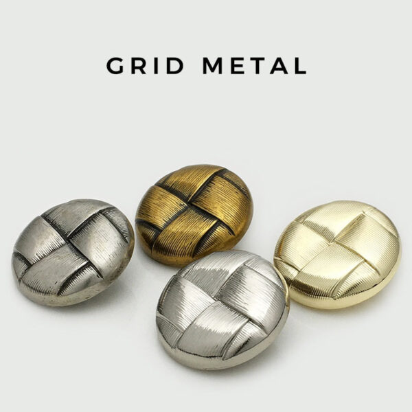 15-25mm Vintage Metal Mesh Grid Coat Buttons with Shank 20pcs - Image 2