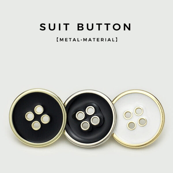 10-25mm Gold Silver Round Flat Four Holes Metal Buttons 20pcs - Image 2