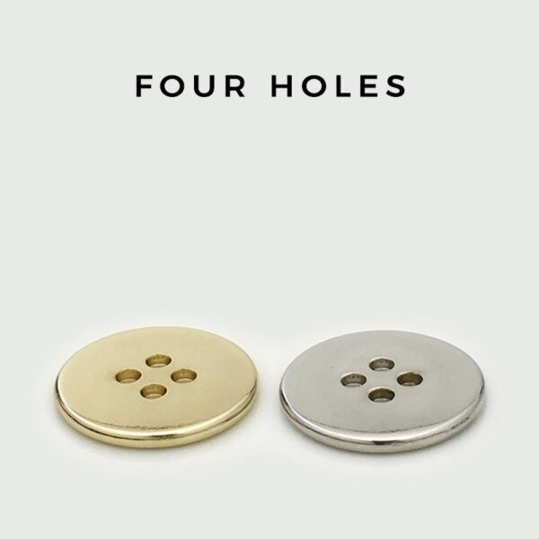 10-25mm Gold Silver Round Flat Four Holes Metal Buttons 20pcs - Image 3