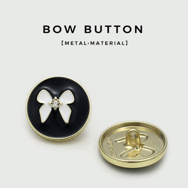 15-22.5mm Round Metal Bowknot Buttons with Diamond 20pcs - Image 3