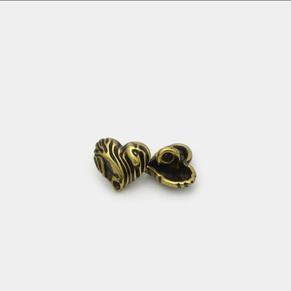 11mm Antique Gold Heart Metal Buttons 30PCS - Image 4