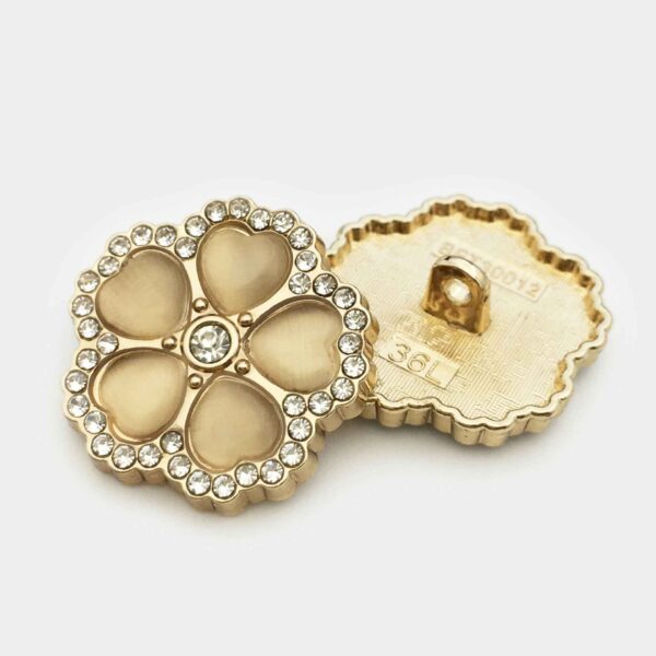 25mm Flower Diamond Metal Buttons for Women's Coats Suits 10pcs