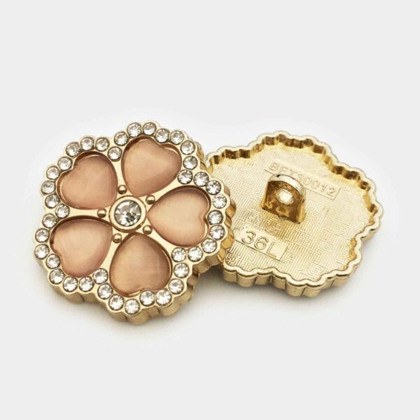 25mm Flower Diamond Metal Buttons for Women's Coats Suits 10pcs
