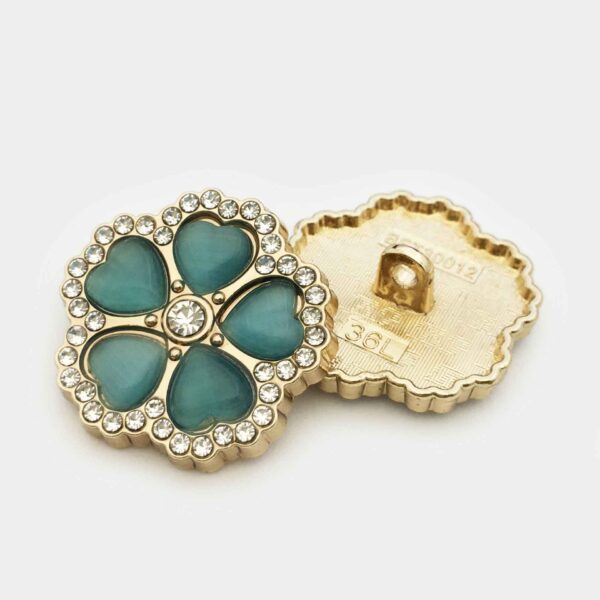 25mm Flower Diamond Metal Buttons for Women's Coats Suits 10pcs