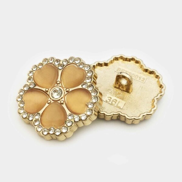 25mm Flower Diamond Metal Buttons for Women's Coats Suits 10pcs