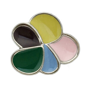 17.5/22.5mm Irregular Colorful Flower Metal Buttons 12pcs