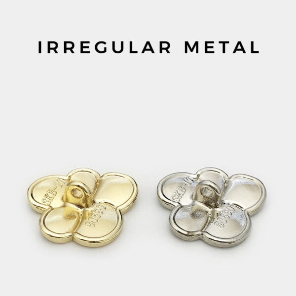 17.5/22.5mm Irregular Colorful Flower Metal Buttons 12pcs - Image 3