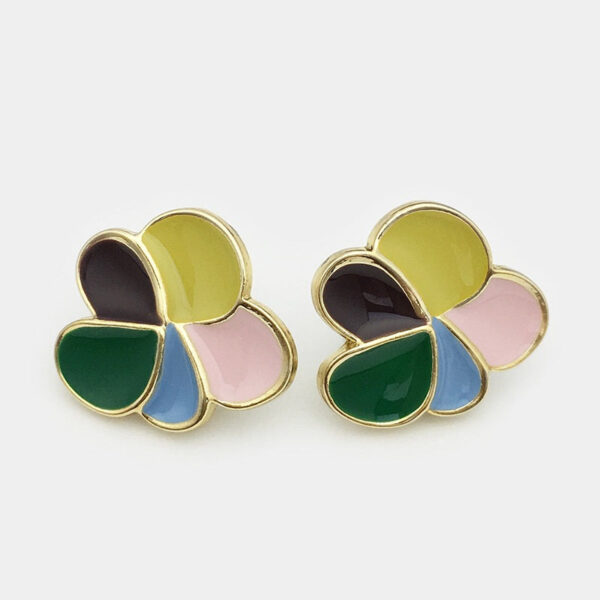 17.5/22.5mm Irregular Colorful Flower Metal Buttons 12pcs - Image 4